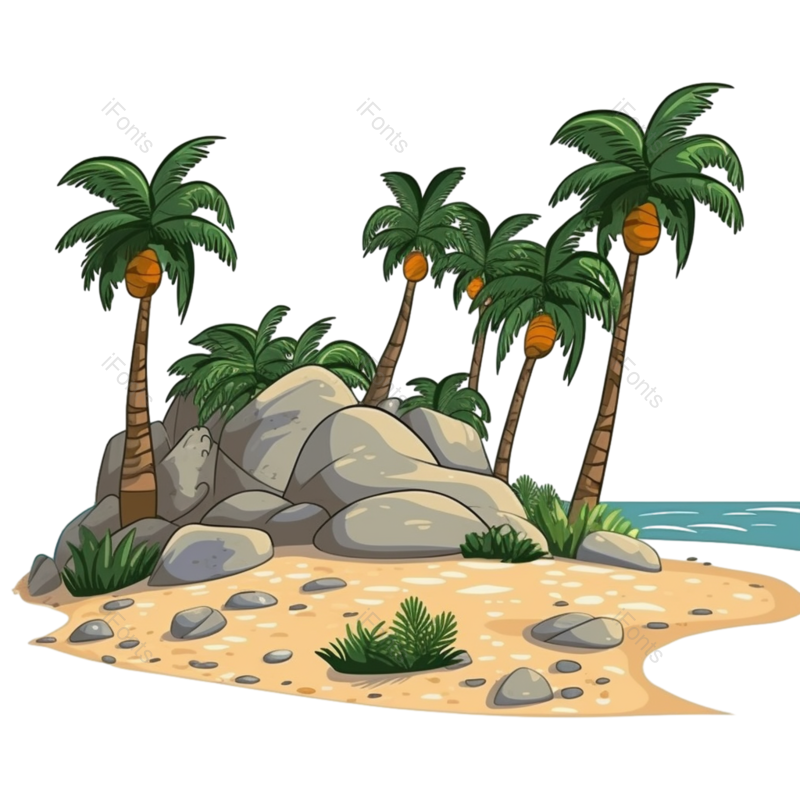 天空图片,岛屿元素,夏天PNG,蓝色免抠素材